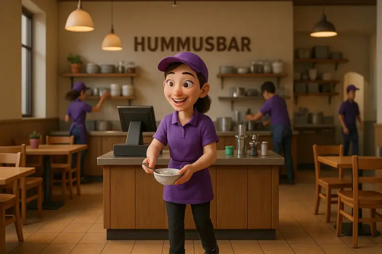 Pultos diákmunka a Hummusbar-nál